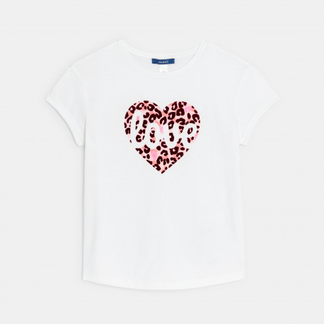 Okaidi T-shirt a message Love blanc Fille