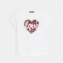 Okaidi T-shirt a message Love blanc Fille