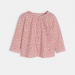 Obaibi Blouse fleurs et fruits rouge bebe fille