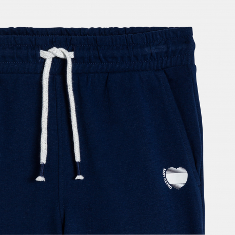 Okaidi Jogging en molleton uni bleu Fille