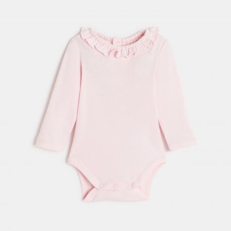 Obaibi Robe a bretelles velours fleurs et body rose bebe fille