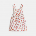Obaibi Robe a bretelles velours fleurs et body rose bebe fille