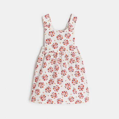 Obaibi Robe a bretelles velours fleurs et body rose bebe fille