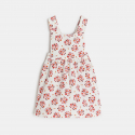 Obaibi Robe a bretelles velours fleurs et body rose bebe fille