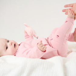 Obaibi Pull et pantalon maille tricot fleurs rose bebe naissance fille