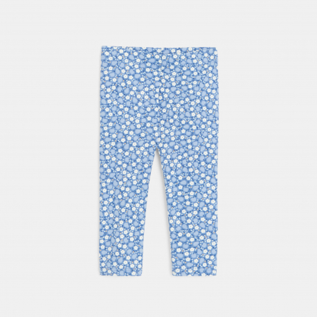 Obaibi Legging fleuri bleu bebe fille