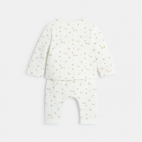Obaibi Ensemble 3 pieces coton etoiles blanc naissance garcon