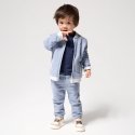 Obaibi Teddy zippe en molleton doux bleu bebe garcon