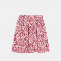 Okaidi Jupe fluide imprimee leopard rose Fille