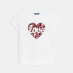 Okaidi T-shirt a message Love blanc Fille