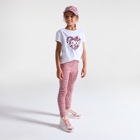 Okaidi Leggings longs leopard en jersey marron Fille