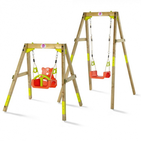 Προσαρμοζόμενη κούνια εξωτερικού χώρου Plum® Wooden Growing Swing Set