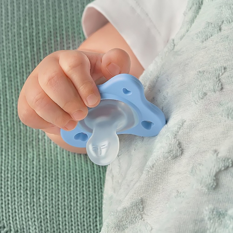 Πιπίλες Chicco όλο σιλικόνη PhysioForma® Dual Soft Σιέλ 2-6m, σετ των 2