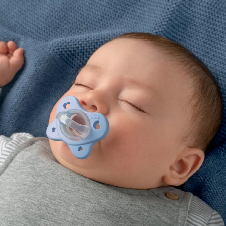 Πιπίλες Chicco όλο σιλικόνη PhysioForma® Dual Soft Σιέλ 2-6m, σετ των 2