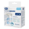 Πιπίλες Chicco όλο σιλικόνη PhysioForma® Dual Soft Σιέλ 2-6m, σετ των 2