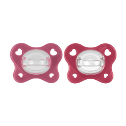 Πιπίλες Chicco όλο σιλικόνη PhysioForma® Dual Soft Ροζ 16-36m, σετ των 2