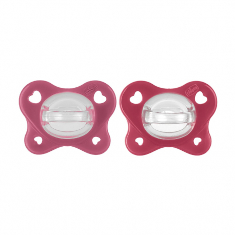 Πιπίλες Chicco όλο σιλικόνη PhysioForma® Dual Soft Ροζ 16-36m, σετ των 2
