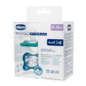 Πιπίλες Chicco όλο σιλικόνη PhysioForma® Dual Soft Σιέλ 16-36m, σετ των 2