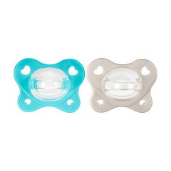 Πιπίλες Chicco όλο σιλικόνη PhysioForma® Dual Soft Σιέλ 6-16m, σετ των 2