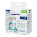 Πιπίλες Chicco όλο σιλικόνη PhysioForma® Dual Soft Σιέλ 6-16m, σετ των 2