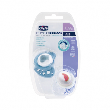 Πιπίλες Chicco PhysioForma® Air 16-36m Μπεζ / Γκρι μπλε, σετ των 3
