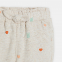 Obaibi Pantalon fille beige motif c?ur