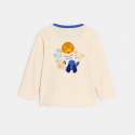 Obaibi T-shirt beige avec motif animalier bebe garcon