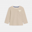 Obaibi T-shirt beige a motif animalier bebe garcon