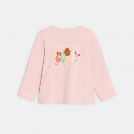 Obaibi T-shirt manches longues souris blanc bebe fille
