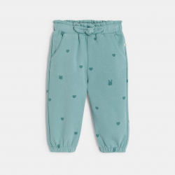 Obaibi Pantalon vert avec n?ud