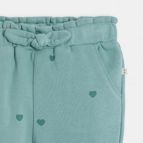 Obaibi Pantalon vert avec n?ud
