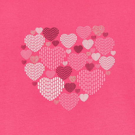 Okaidi T-shirt manches longues motif c?ur rose Fille