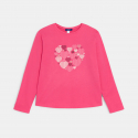 Okaidi T-shirt manches longues motif c?ur rose Fille