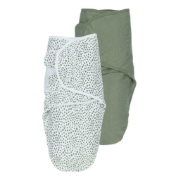 Σετ 2 κουβέρτες - υπνόσακοι φασκιώματος Meyco Swaddle Cheetah / Forest Green