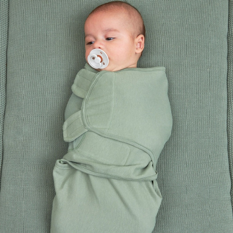 Σετ 2 κουβέρτες - υπνόσακοι φασκιώματος Meyco Swaddle Cheetah / Forest Green