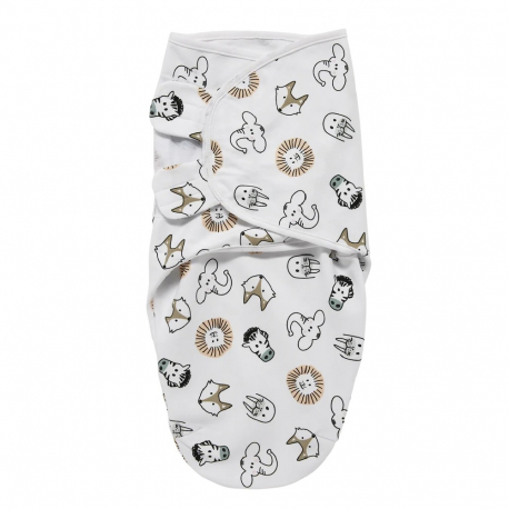 Κουβέρτα - υπνόσακος φασκιώματος Meyco Swaddle Animal Multicolor