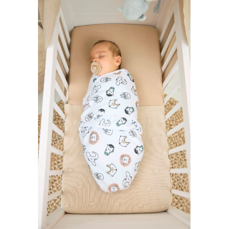 Κουβέρτα - υπνόσακος φασκιώματος Meyco Swaddle Animal Multicolor