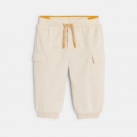Obaibi Pantalon de jogging molleton beige bebe fille