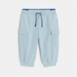 Obaibi Pantalon de jogging molleton bleu bebe fille