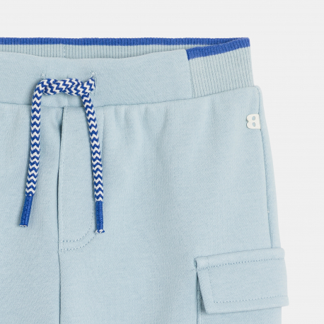 Obaibi Pantalon de jogging molleton bleu bebe fille