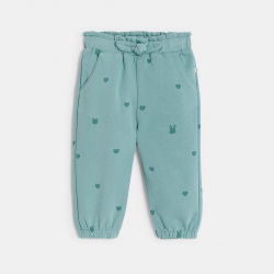 Obaibi Pantalon vert avec n?ud