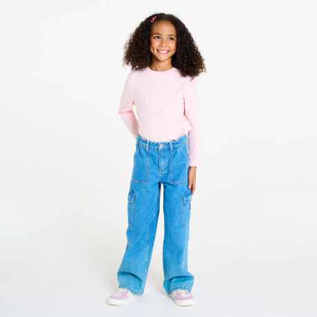 Okaidi Μπλούζα μονόχρωμη με κεντημένο μοτίφ love για κορίτσια