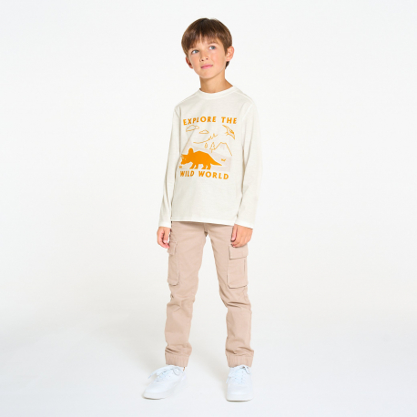 Okaidi Μπλούζα με μοτίφ δεινόσαυρους λευκό για αγόρια