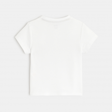 Obaibi Μπλούζα πόλο σε τυνησιακό στυλ με γαζιά και τσέπη λευκή για μωρά αγοράκια