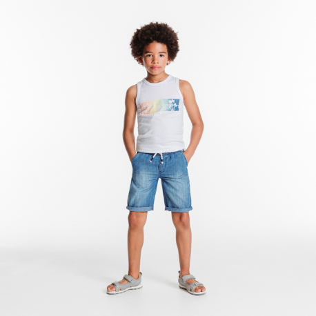 Okaidi Βερμούδα slim από μπλε τζιν ύφασμα για αγόρια