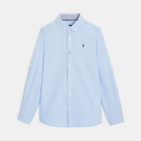 Okaidi Πουκάμισο Oxford με γιακά σε αμερικανικό στιλ, τιρκουάζ για αγόρια