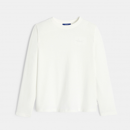 Okaidi Μπλούζα μονόχρωμη με κεντημένο μοτίφ love για κορίτσια