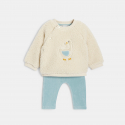 Obaibi Pull doux sherpa et legging velours cotele blanc bebe naissance garcon