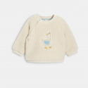 Obaibi Pull doux sherpa et legging velours cotele blanc bebe naissance garcon