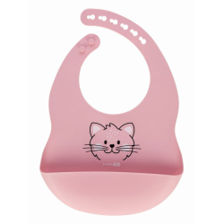 Σαλιάρα σιλικόνης FreeON® Kitty Pink